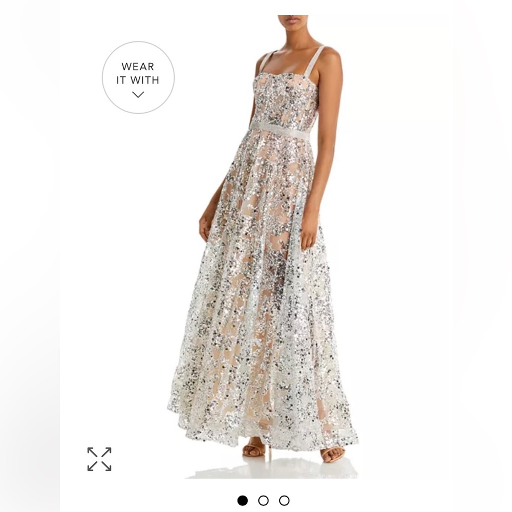 Bronx and Banco midnight metallic sequin gown.
